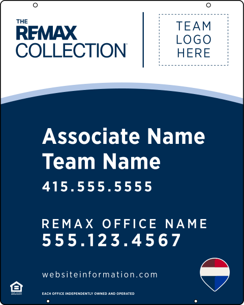 Hanging Associate Name, Team Name w Logo Sign Panel, 30h x 24w, .063 Aluminum